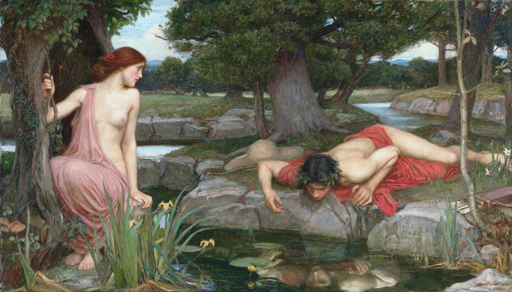 Echo and Narcissus (1903), a Pre-Raphaelite  Interpretation von John William Waterhouse Wiki Creative Commons